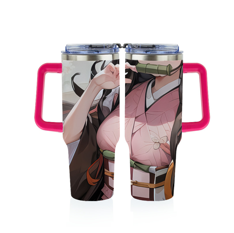 （画像用） 鬼滅の刃（きめつのやいば）竈門 禰󠄀豆子／かまど ねずこ Kamado Nezuko 1200ｍLフルプリント車用タンブラー